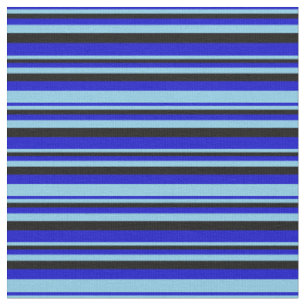 Tecido Padrão Azul, Azul Céu e Preto Striped/Links