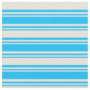 Tecido Padrão Azul Céu Profundo e Vinculado a bege/Stripe