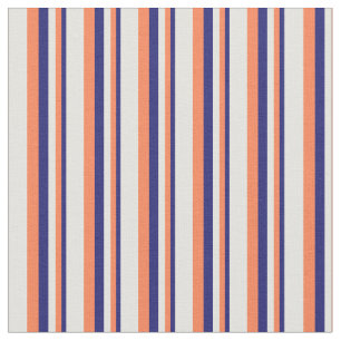 Tecido Padrão Azul, Coral e Amarelo Claro