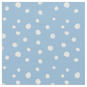 Tecido Padrão Azul de Flocos de Neve de Aquarela