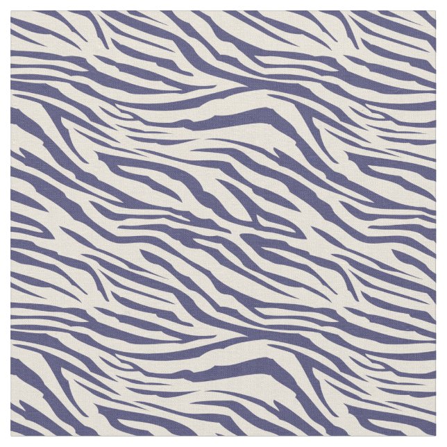 Tecido Padrão Azul-Ivory Zebra do Marinho Moderno (Detalhe)