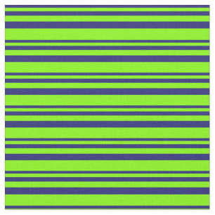 Tecido Padrão Azul Meia-Noite e Chartreuse Vinculado/Stri