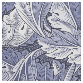 Tecido Padrão Azul Nouveau Acanthus Leaf