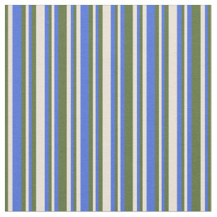Tecido Padrão Azul Real, Bisque e Verde Azul Escuro