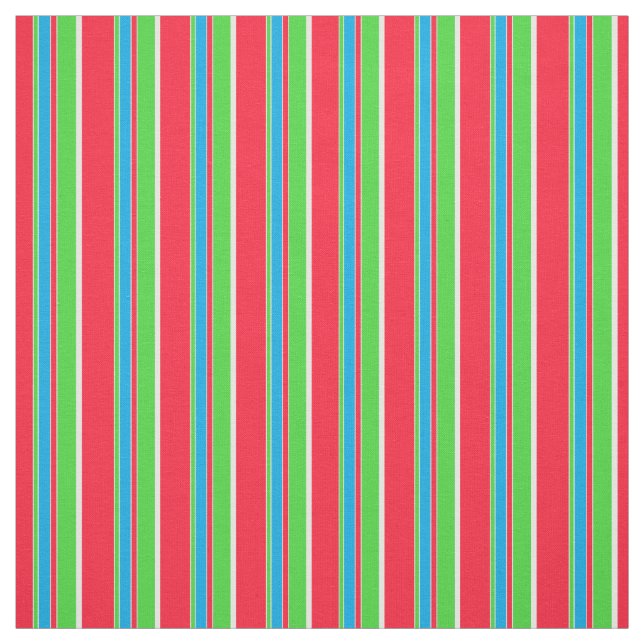 Tecido Padrão Azure Blue White Verde limão Red Stripes (Modelo)