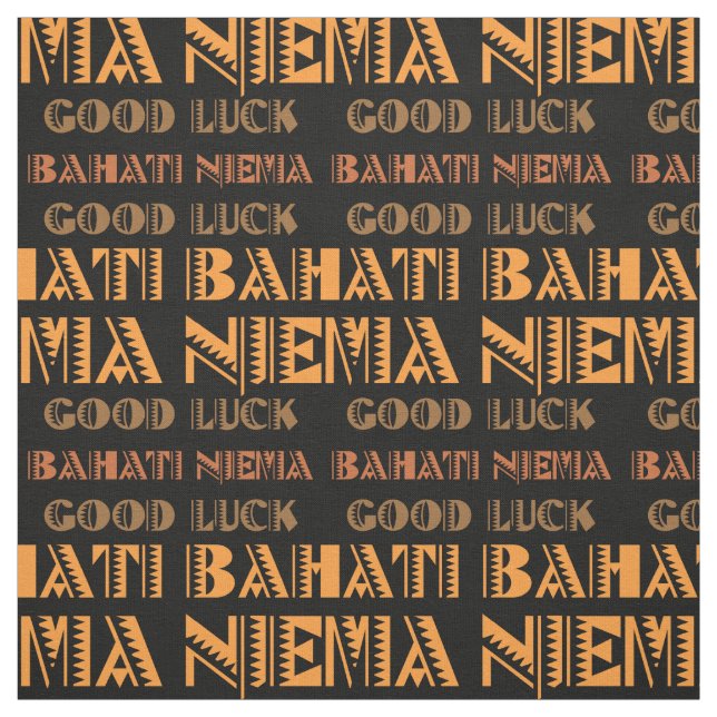 Tecido Padrão Bahati Niema, Boa Sorte em Swahili (Modelo)
