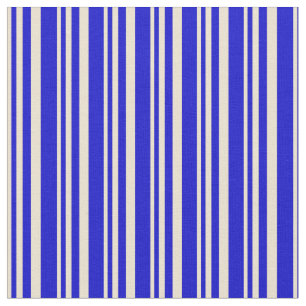Tecido Padrão bege e azul alinhado/riscado