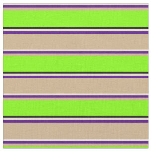 Tecido Padrão bege, indigo, bronzeado, Chartreuse e pret