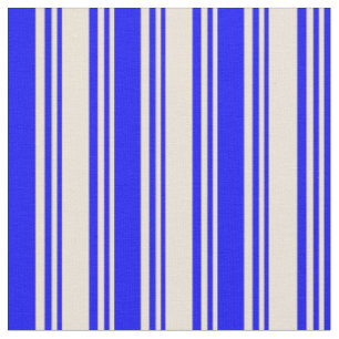 Tecido Padrão Bisque e Linhas Azuis/Stripes