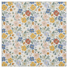 Tecido Padrão Boho de Prado de Flores Silvestres