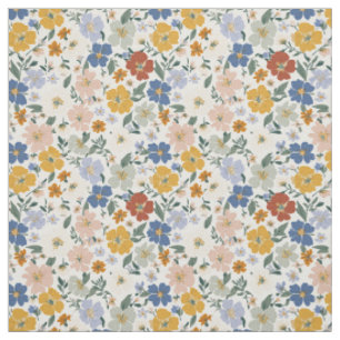 Tecido Padrão Boho de Prado de Flores Silvestres