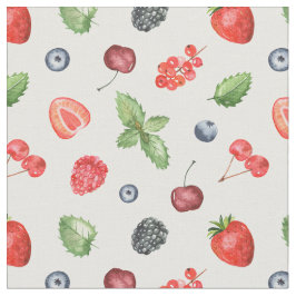 Tecido Padrão bonito de Berry de Aquarela