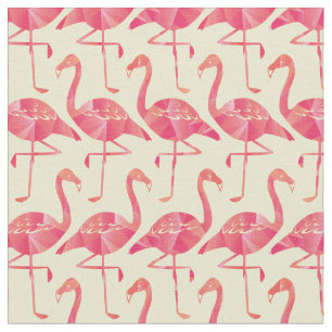 Tecido Padrão bonito de Flamingos Rosa Geométrico