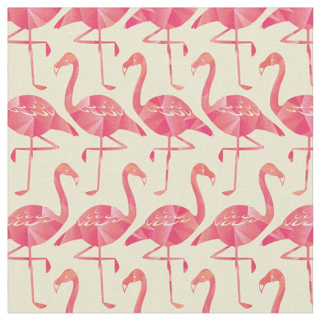 Tecido Padrão bonito de Flamingos Rosa Geométrico (Detalhe)