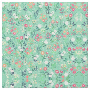 Tecido Padrão Botânico bonito de Aquarela Floral