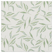 Padrão Botânico de Folhas em Aquarela Verde