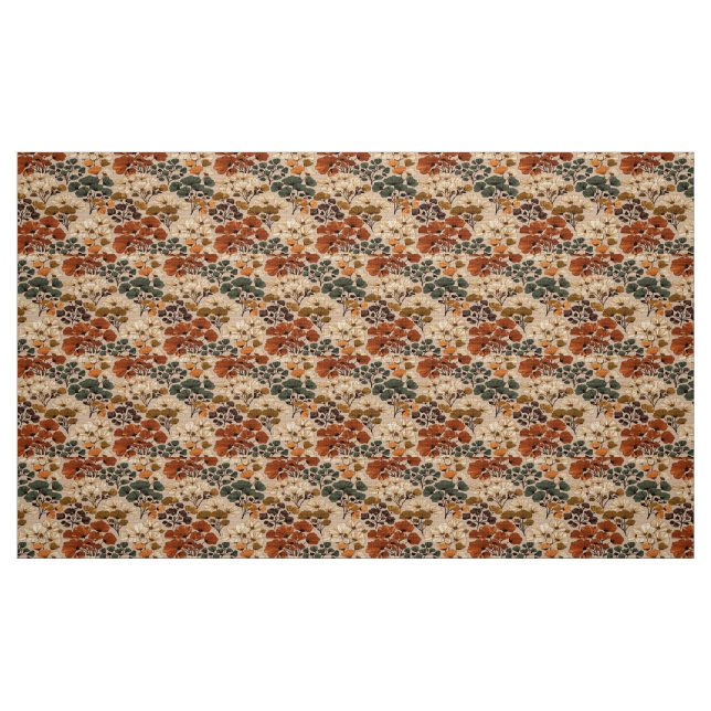 Tecido Padrão Botânico Floral Outono Vintage (Fat Quarter)