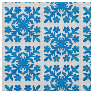 Tecido Padrão branco e azul de índio bonito e clássico