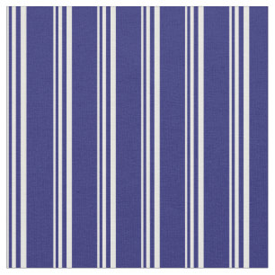 Tecido Padrão branco e azul-escuro