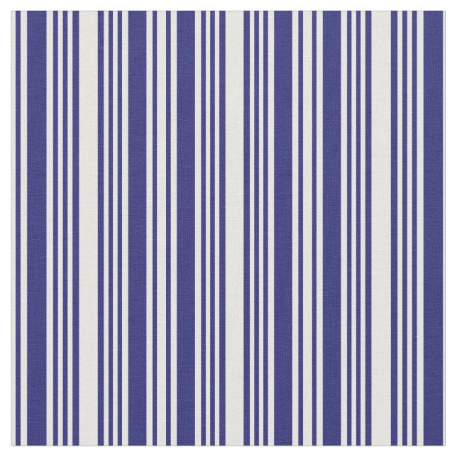 Tecido Padrão Branco e Azul-Meia-Noite Striped/Links (Detalhe)