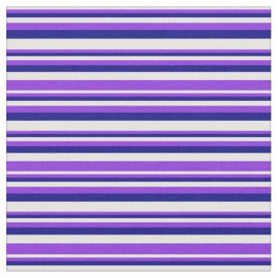 Tecido Padrão branco, roxo e azul riscado