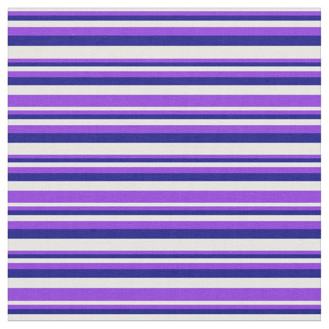 Tecido Padrão branco, roxo e azul riscado (Detalhe)
