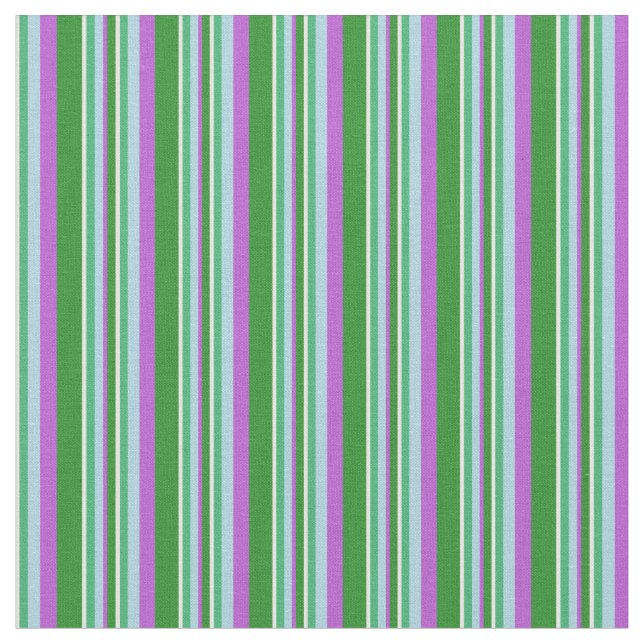 Tecido Padrão Branco, Verde, Azul Claro, Lâmpadas Orquíde (Detalhe)