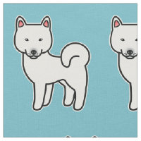 Padrão Cartoon Shiba Inu Branco