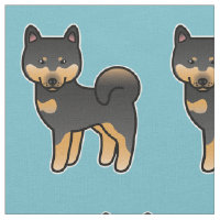 Padrão Cartoon Shiba Inu Preto e Bege