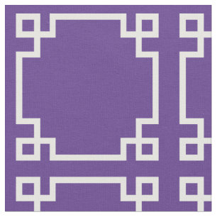 Tecido Padrão-chave grego roxo e branco moderno