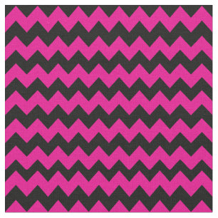 Tecido Padrão Chevron Preto e Rosa Brilhante