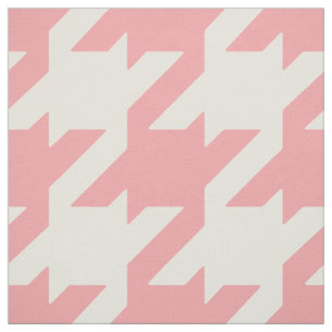 Tecido Padrão chic bold rosa e houndstooth amarelo