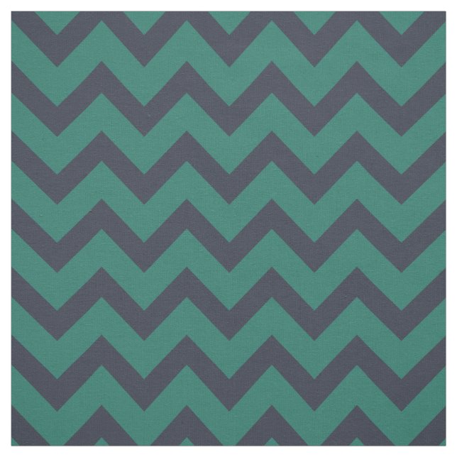 Tecido Padrão chic indigo blue e emerald green chevron (Modelo)