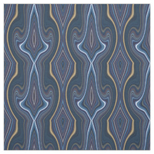 Tecido Padrão Chic Inverso Azul de Agate Marble Dourado