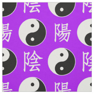 Tecido Padrão Chinês Yinyang de Fundo Roxo
