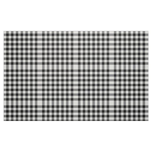 Tecido Padrão Clássico de Bloco Gingham Preto e Branco (Fat Quarter)