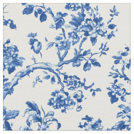 Tecido Padrão Clássico de Toile Floral Azul