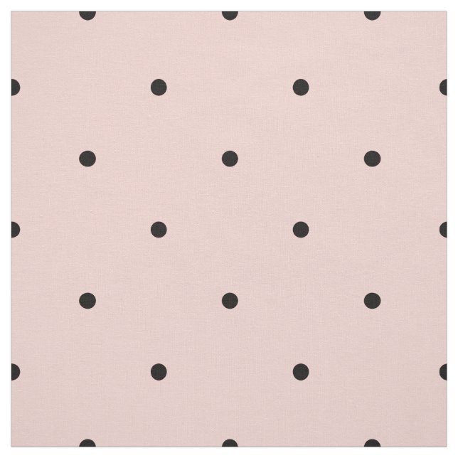 Tecido Padrão Clássico Mini Preto e Bolinhas Rosa Bebê (Modelo)