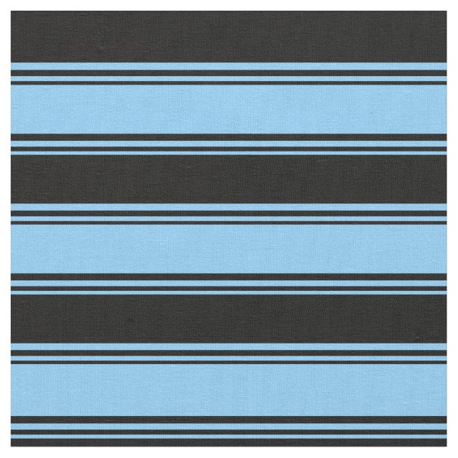 Tecido Padrão colorido azul-céu claro e preto (Detalhe)