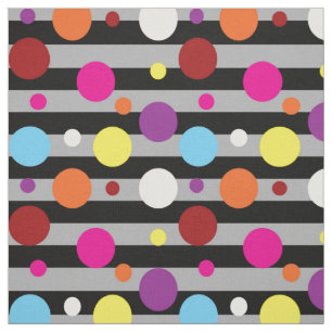 Tecido Padrão Colorido de Cinzas de Polka-pontos Negros