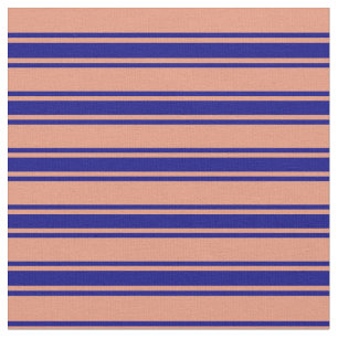 Tecido Padrão colorido de salmão escuro e azul