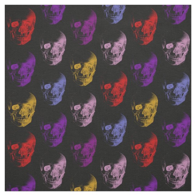 Tecido Padrão Colorido de Skulls de Raios X (Modelo)