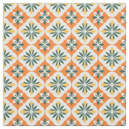 Tecido Padrão Colorido do Azulejo Laranja