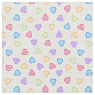 Tecido Padrão Colorir Corações de Amor