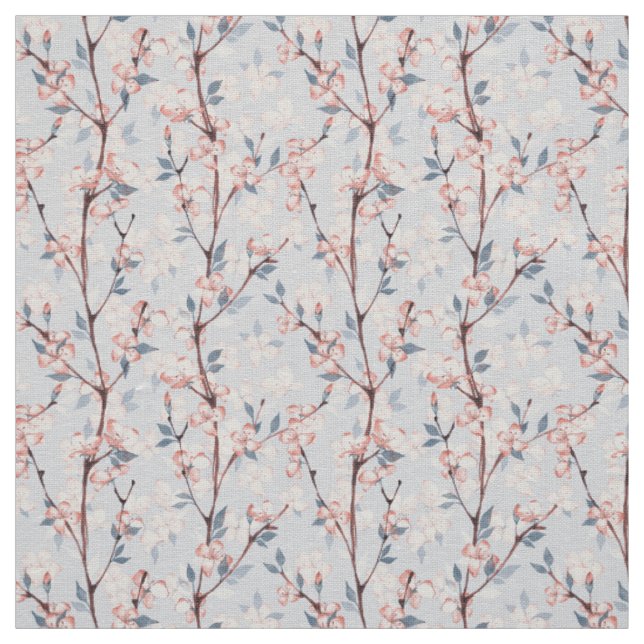 Tecido Padrão com delicadas flores de primavera sakura (Modelo)