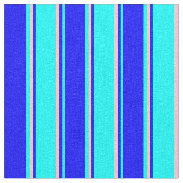 Tecido Padrão com risca de cor ciano, azul e rosa (Detalhe)
