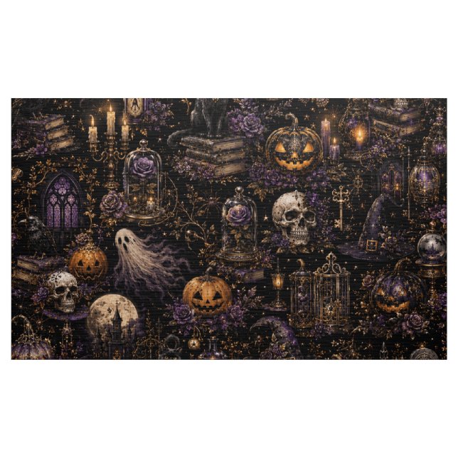 Tecido Padrão contínuo assustador de Halloween gótico vin (Jarda)