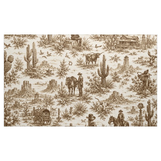 Tecido Padrão contínuo de Toile do Deserto Ocidental Vint (Jarda)