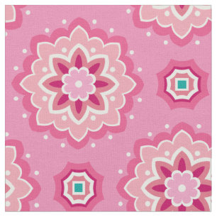 Tecido Padrão Cor-de-Rosa e Floral