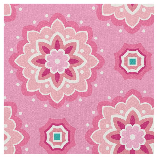 Tecido Padrão Cor-de-Rosa e Floral (Detalhe)